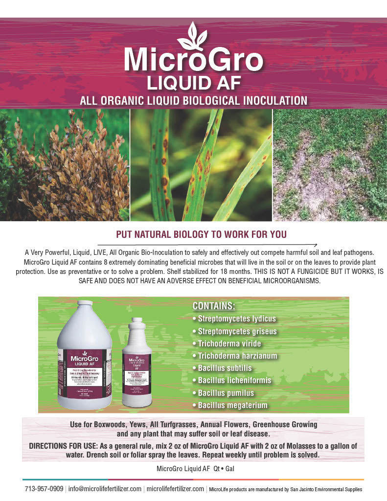 Product details for MicroGro liquid fertilizer from MicroLife.